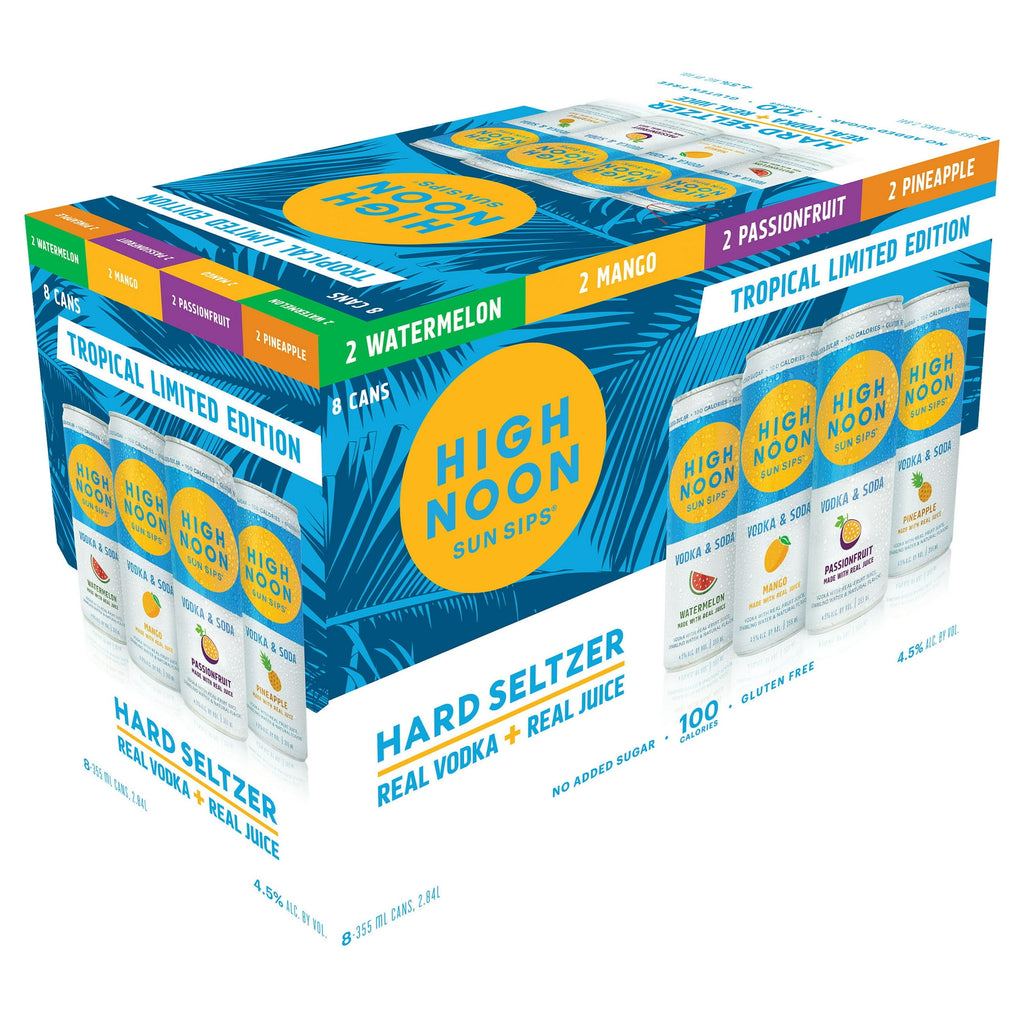 High Noon Sun Sips Hard Seltzer Tropical Variety 8PK